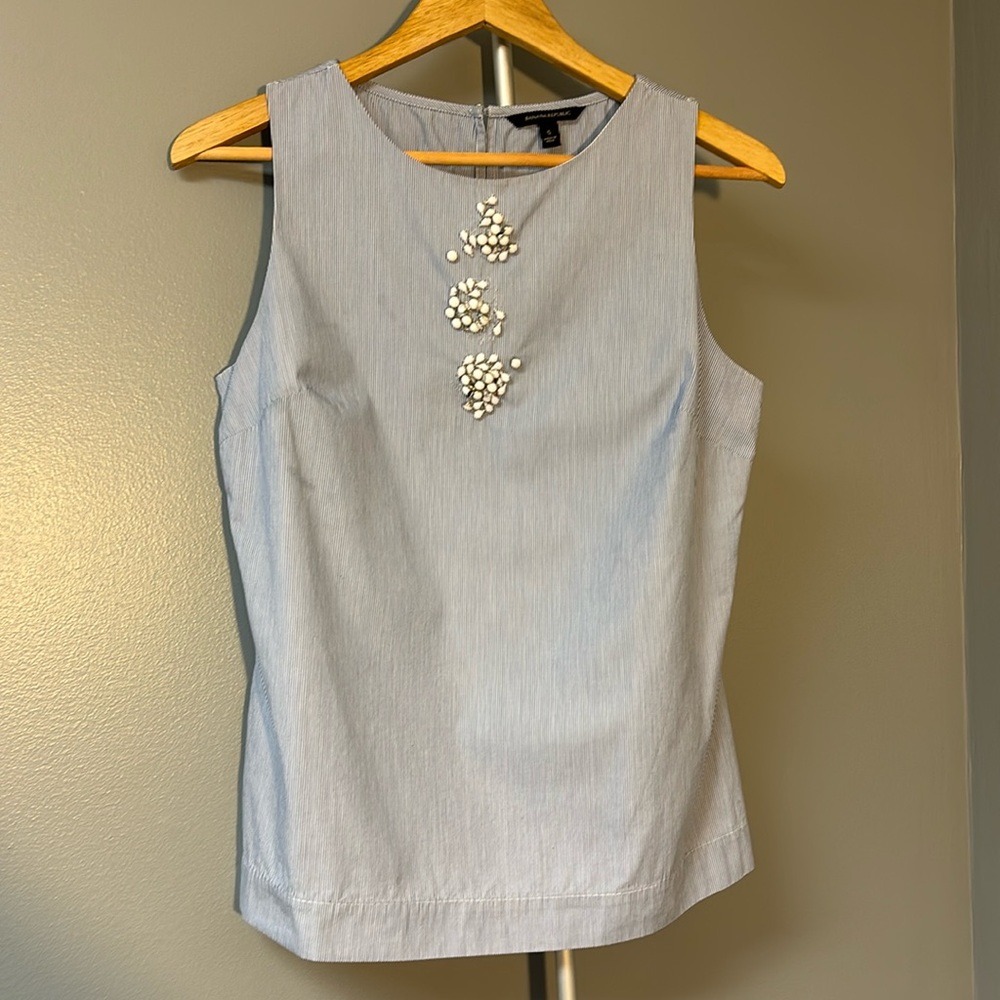 Banana Republic Pinstripe Sleeveless Top